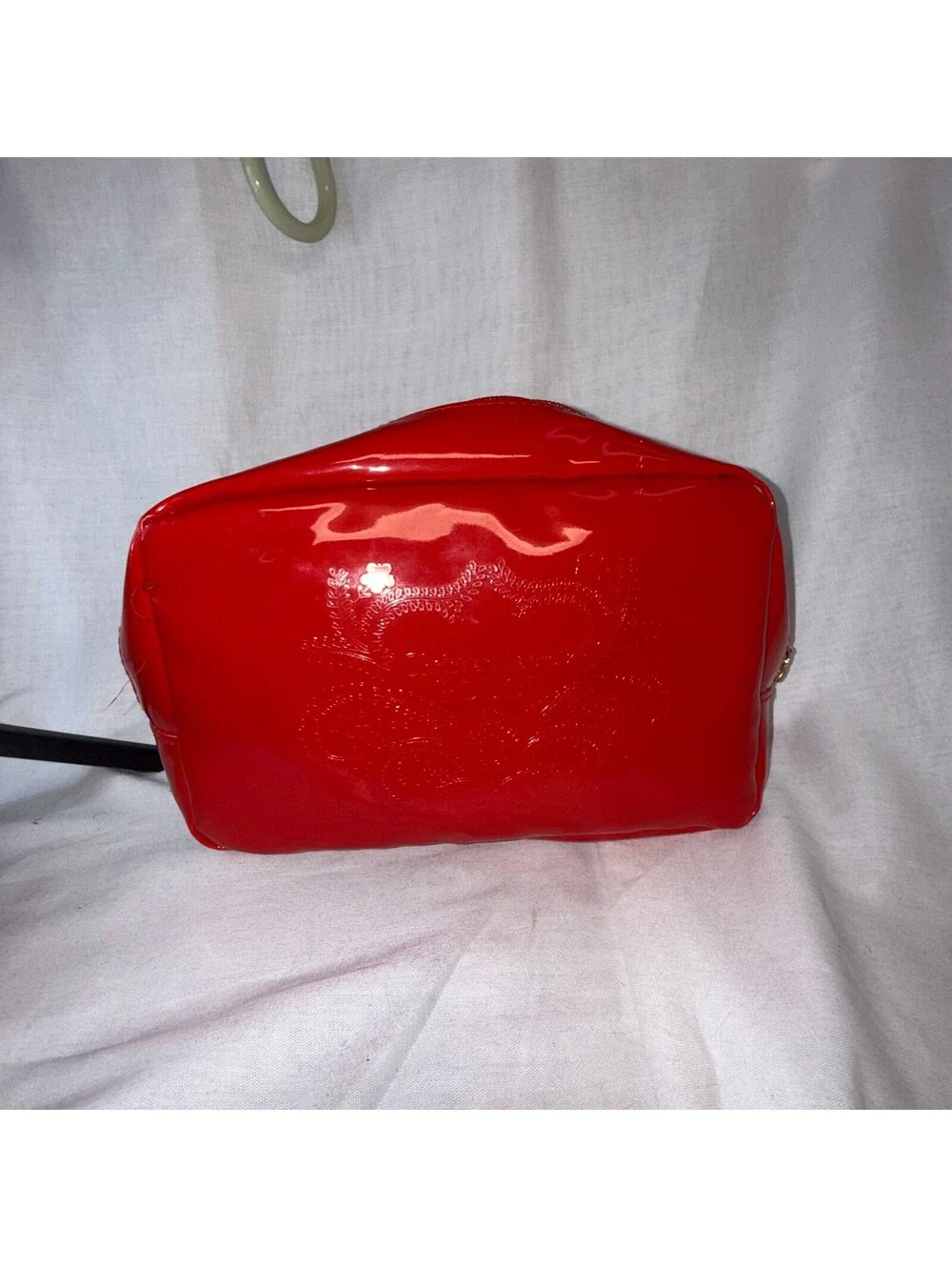 Christian Lacroix Rouge Avon Red Patent Cosmetic Makeup Bag 9x6x3 Vintage
